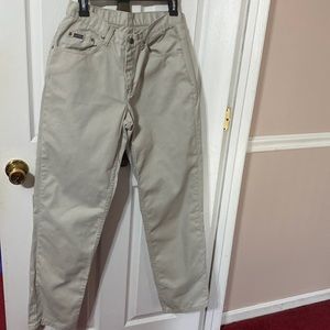 NWOT Lee Denim Rider ladies pants; 100% cotton; color: beige; size: 8 long;